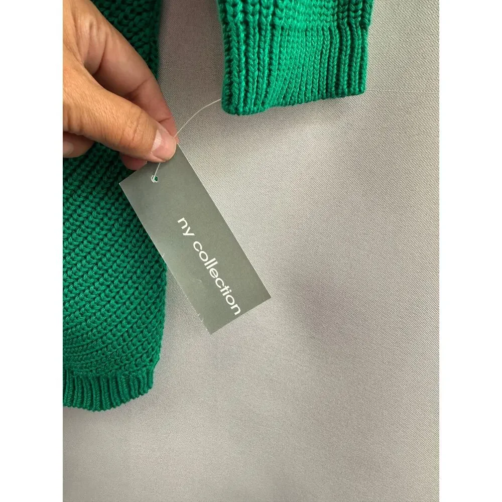 Women’s NY Collection Short Sleeve Sweater Green Size S